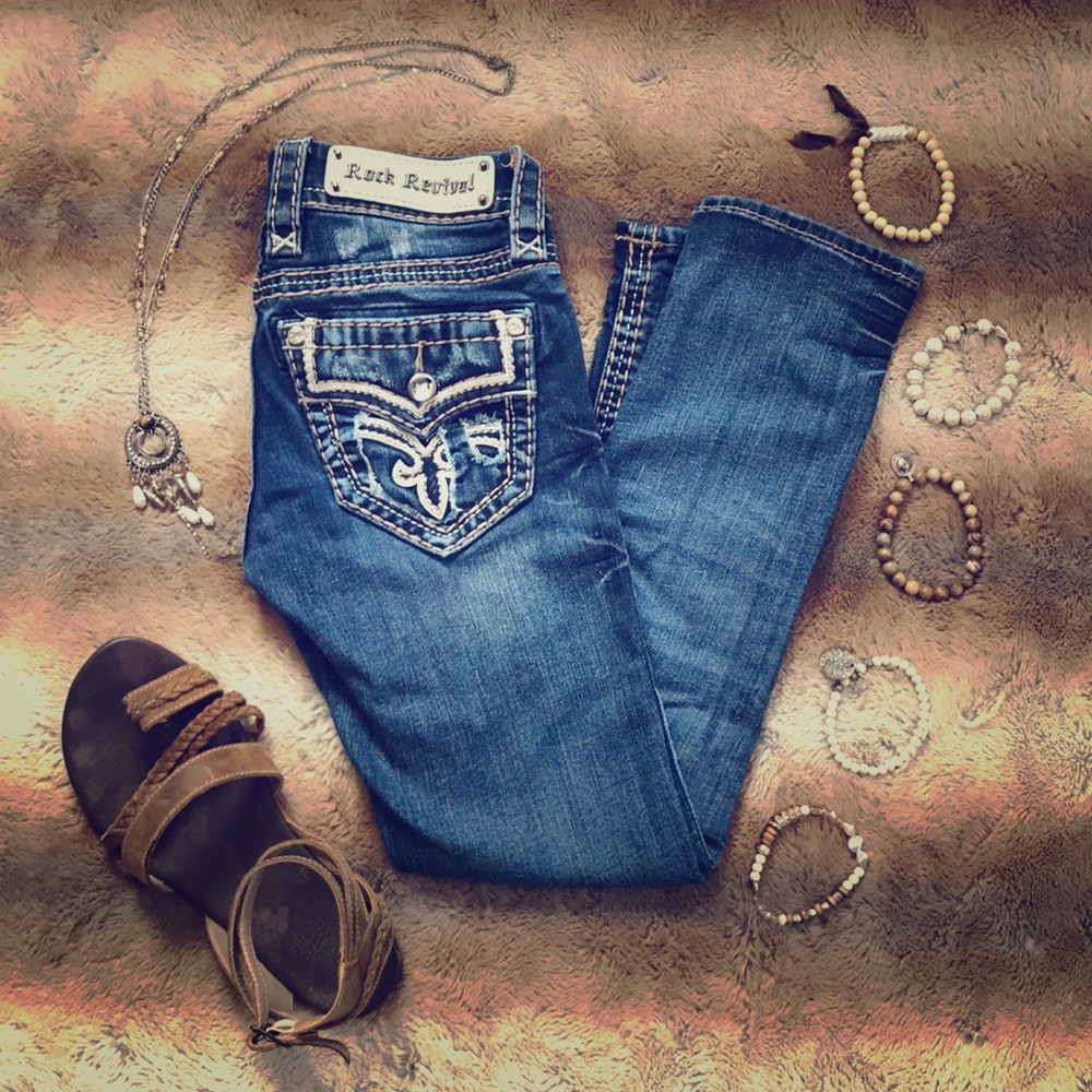 Rock Revival Blue Capris